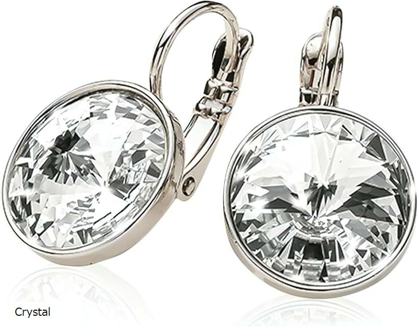 ピアス レディース 揺れる 大きめ シルバー 大ぶり 華やか ジルコニア アクセサリー ボックス付き SK07 (Crystal, ラージ)