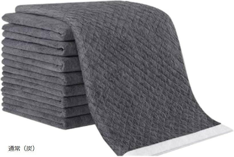 ペット用使い捨て防水シーツ 介護用アンダーパッド トイレシート 通常 炭/100枚入り (ライトグレー, 通常（炭）)