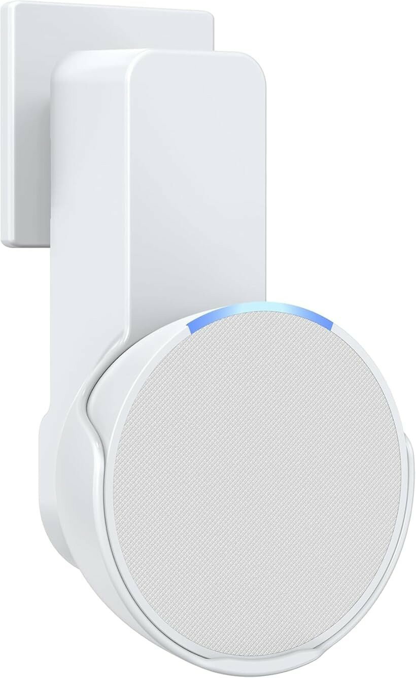 Other - Echo Pop 壁掛けホルダー穴あけ不要・ケーブル収納・落下防止スマートスピーカー対応 壁面設置スタンド 保護カバー付き (ホワイト, 1)