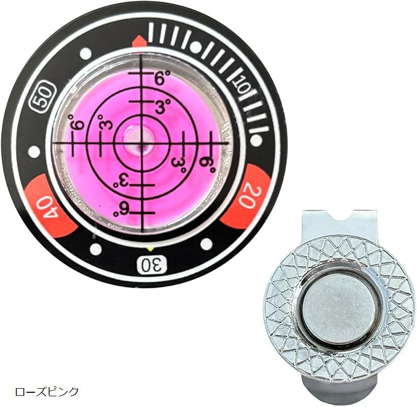 ゴルフ マーカー マグネット式キャップクリップ付き 帽子用 グリーンマーカー プレゼント ゴルフ小物 (ローズピンク)の商品画像