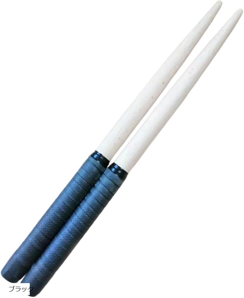 太鼓 ドラムスティック 撥 初心者 タタコン 軽い 38cm たいこ達人 木製 軽量 (ブラック)