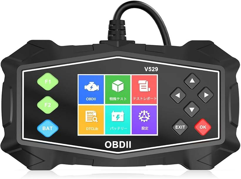 obd2 診断機 故障診断機 OBD2故障診断機 エンジンカーボン検出機能搭載 燃料分析＆エアフロー計測 6リセット SAS/EPB/TPMS等 4システム診断 (ブラック)