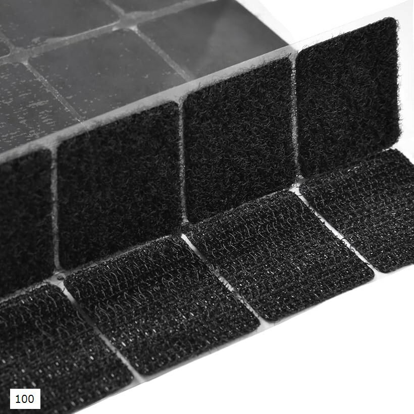 面ファスナー テープ 両面テープ付き 超強力粘着 防水 耐熱 防じん 布用両面テープ 家庭用 工業用 業務用 大容量 幅広 縫い付け 手 (ブラック)