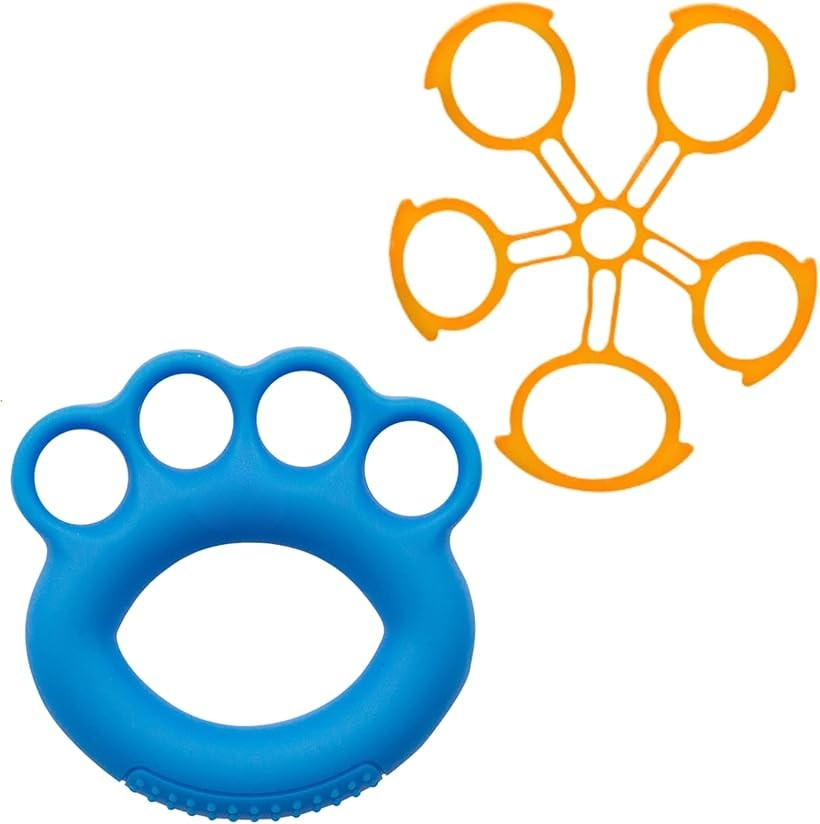 リハビリ 握力 トレーニング グッズ 介護用品 高齢者 ハンドグリップ 指 筋トレ エクササイズ 手のリハビリ 2種セット (ブルー・オレンジ)