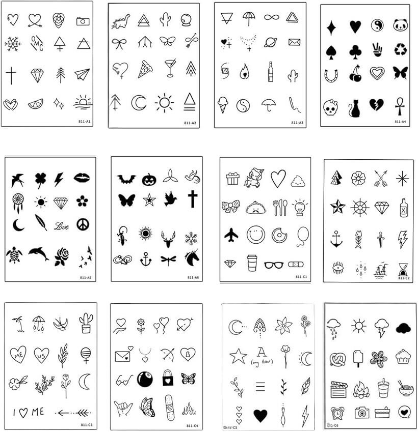 タトゥーシール 半永久的 ジャグアタトゥー 12枚セット 2週間 長持ち 防水 刺青シール 入れ墨シール メンズ レディース 女性 (タイプA, M)