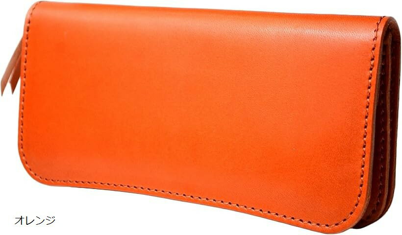 B, F, H, P - コデル atelierCODEL 長財布 栃木レザー メンズ 本革 日本製 (オレンジ)