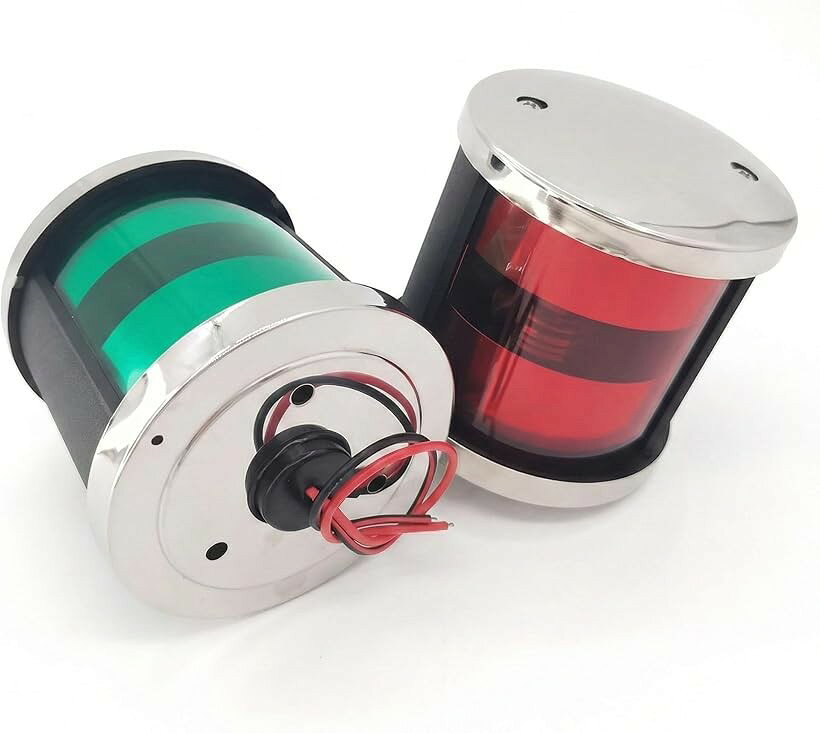 航海灯 LED 12V 24V 兼用 左右セット 舷灯 左舷灯 右舷灯 赤 緑 ボート ヨット 漁船 釣り船 小型船 汎用 ナビゲーションライト (赤緑)