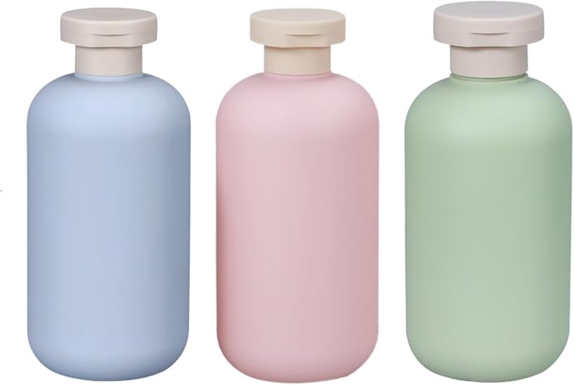 シャンプーボトル 旅行用 トラベルセット ボディソープ 詰め替えボトル トラベルボトル 300ml 3個セット (ピンク，グリーン，ブルー, 14.1x6.5cm)