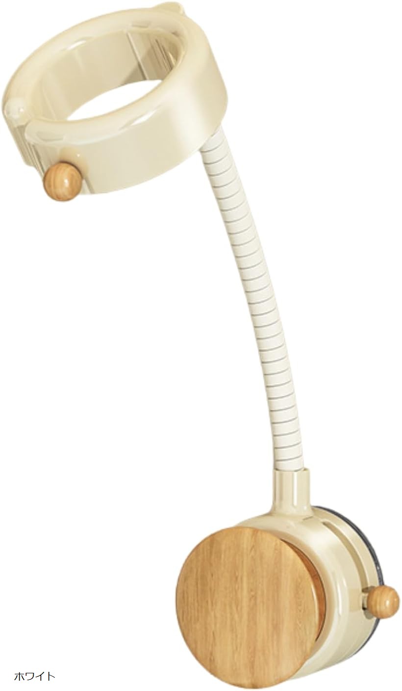 ペット 抱きながら乾かせる ドライヤー ハンズフリー スタンド フック 両手が開く 強力吸盤 (ホワイト)