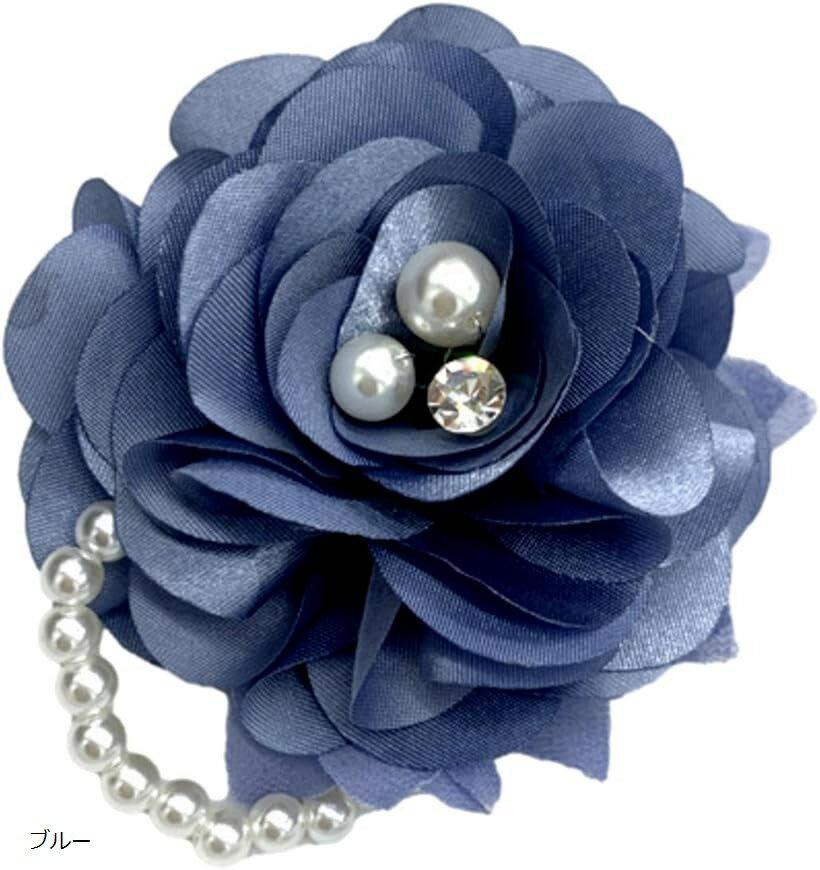 おしゃれ かわいい かっこいい 人気 プレゼント コサージュ 結婚式 卒業式 入学式 面接 冠婚葬祭 七五三 発表会 胸 飾り 卒園式 入園式 レディース アクセサリー 和装 (ブルー, 15cm)