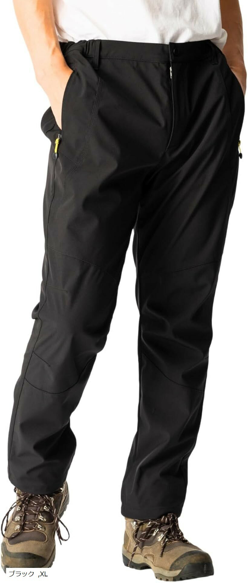 快適な履き心地 トレッキングパンツ メンズ アウトドア 登山 ズボン 防水 撥水 ハイキング ストレッチ 長ズボン (ブラック, XL)(4.0)
