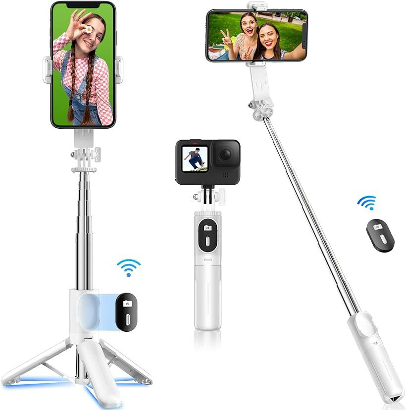 自撮り棒 ミニ、安定モデルスマホスタンド 三脚 デジカメ兼用 じどり棒 iphone＆an...