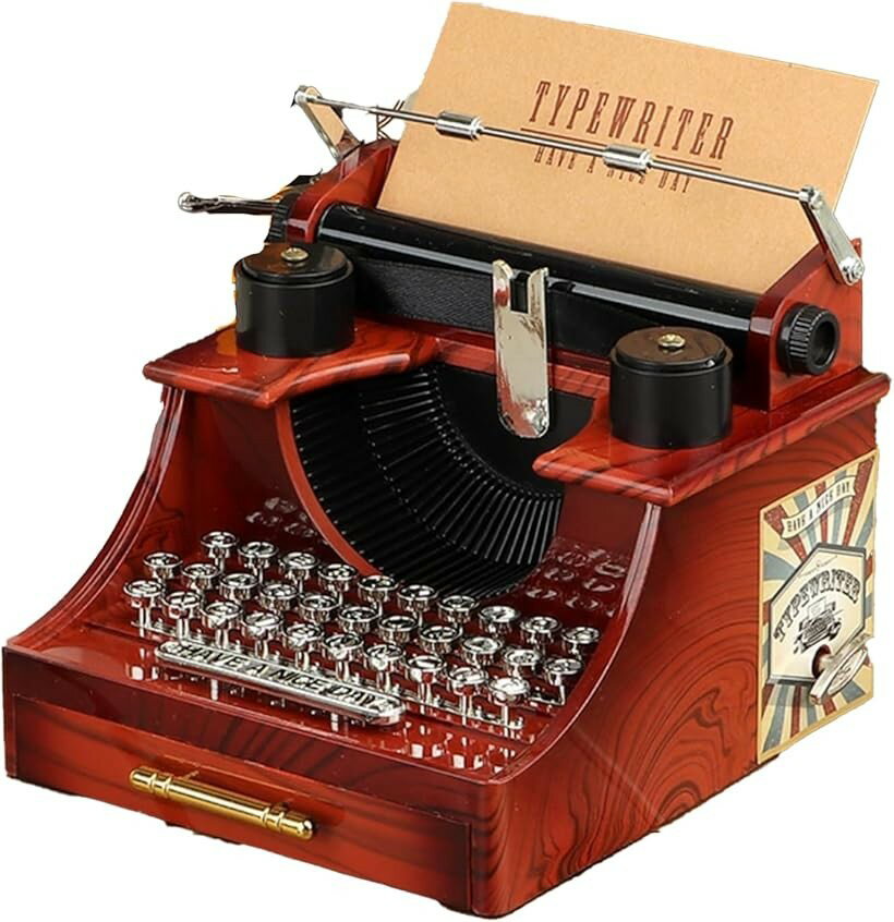 タイプライター オルゴール タイプライター風オルゴール 小物入れ 引き出し ミニチュア
