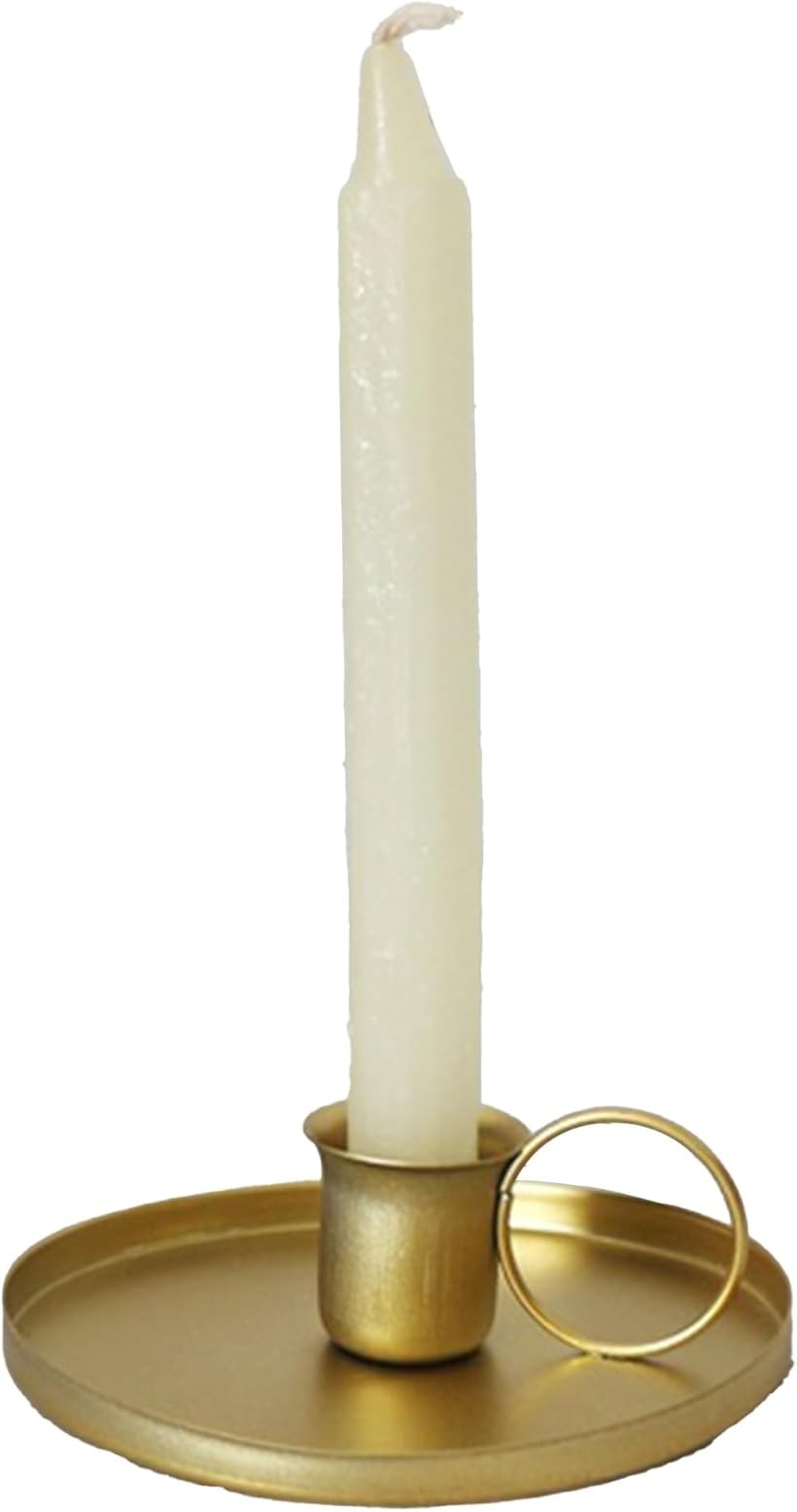燭台 2個セット キャンドルホルダー キャンドルスタンド お祝い 蝋燭立て 金属製 (ゴールド)