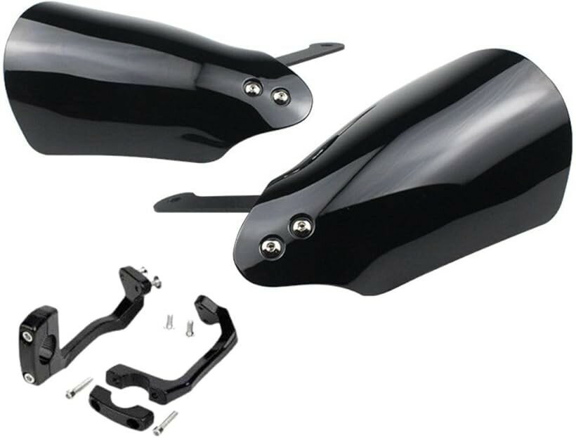 互換品 バイク用 ナックルガード 汎用 ハンドガード 防風 防寒 飛び石・雨除け 高耐久 アルミ合金ブラケット 左右セット (ブラック)