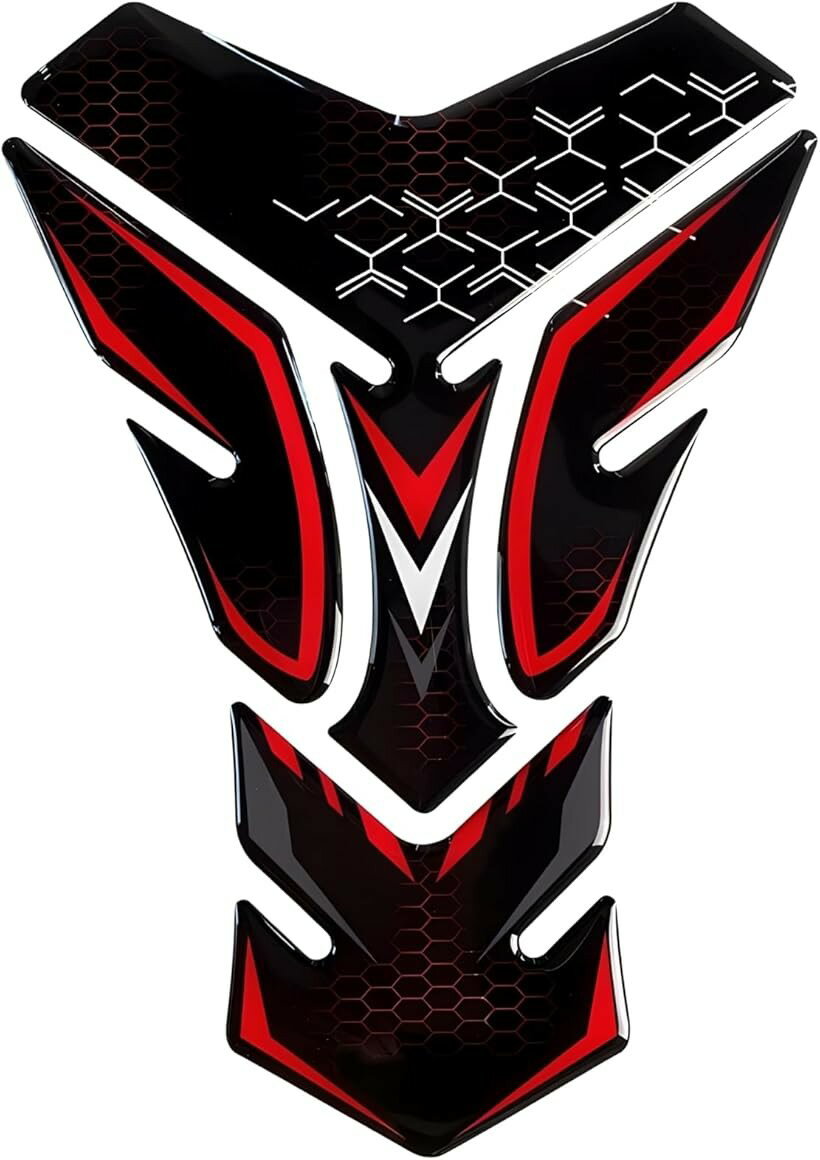 互換品 バイク タンクパッド 3D カワサキ ニンジャ 250 400 650 / z400 z900 z1000 zx6r zx10r zx25r 対応 汎用 タンク保護 傷防止 (レッド)