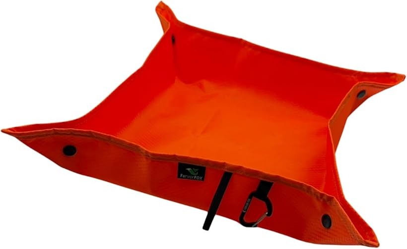 Leisure Sheet - アウトドアマット コンパクト カラビナ付 レジャーシート ソロキャンプ 登山 便利 軽量 物置き トレー (オレンジ)
