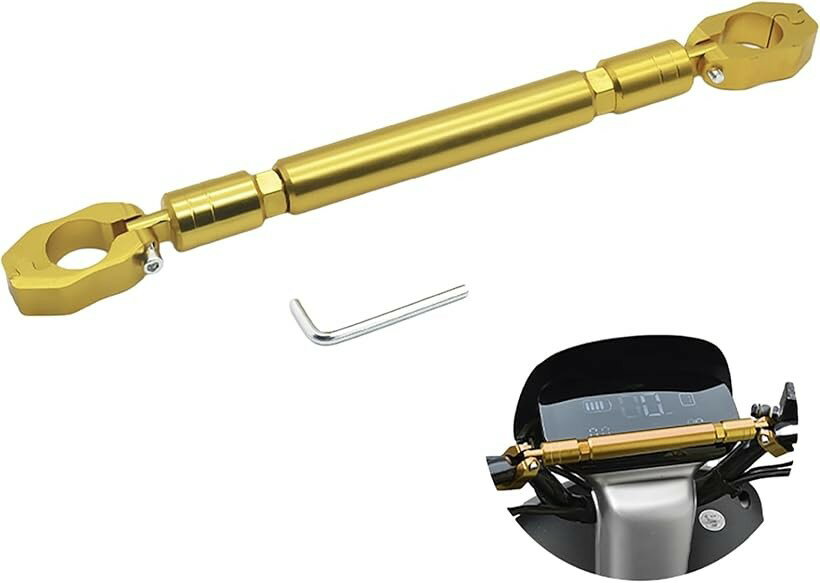 バイク ハンドルブレース ハンドルバー アルミ 合金 取り付け径 22mm 汎用 Vストローム250 PCX CT ハンターカブ CT125 (イエロー)