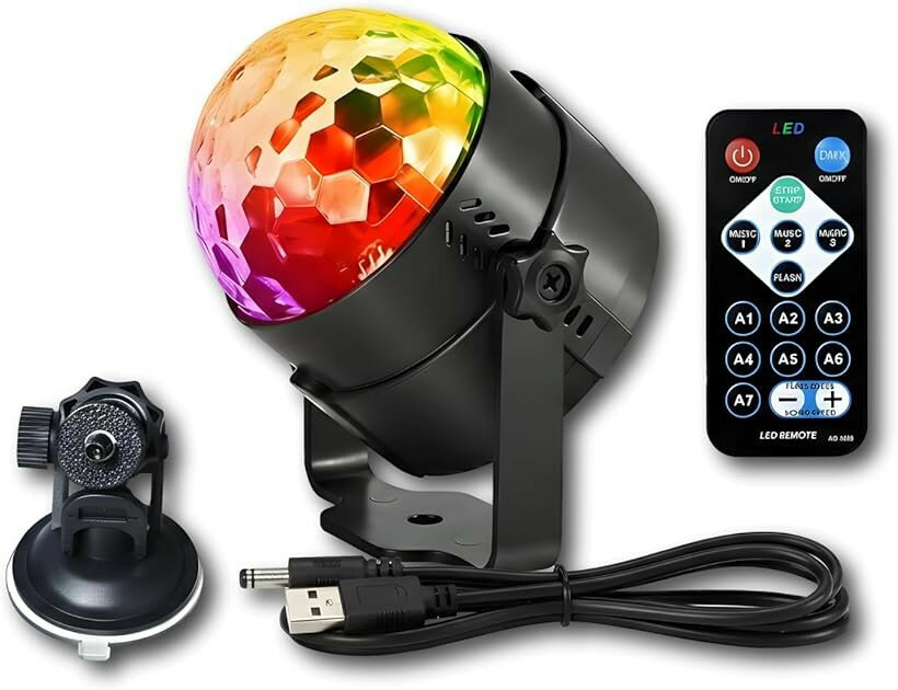 Other - ディスコボールライト LED 7色 USB給電 リモコン