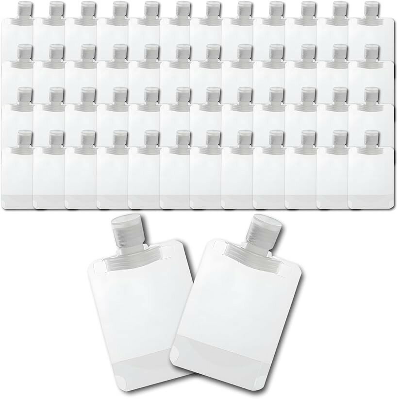 トラベルボトル 50個セット 半透明 小分け 容器 (クリア, 50ml)