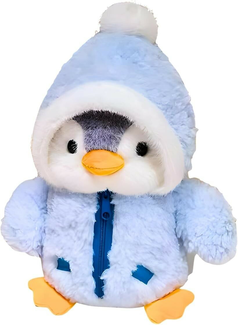 ぬいぐるみ おもちゃ 動物 ペンギン ふわふわ 癒し グッズ 子供 大人 誕生日 プレゼント (ブルー, 小さめ)