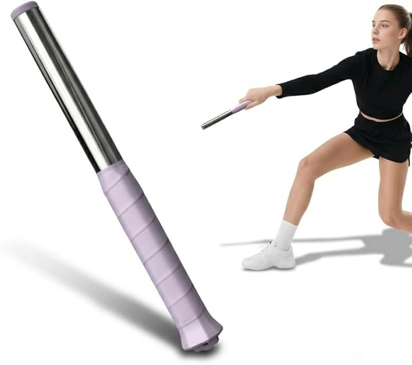 バドミントン 練習用具 一人 スイング トレーニングラケット 負荷調整可能 (パープル)