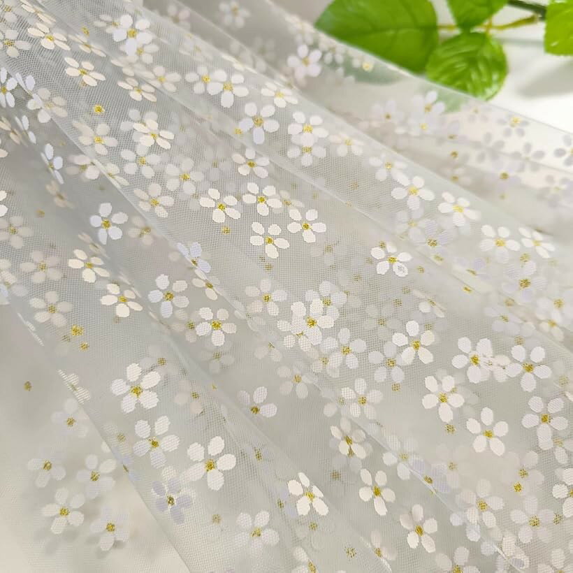 1way 花柄 チュール 生地 幅165cm カラー レース 透ける 薄手 布 (グレー, 3m)