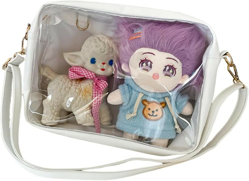 バリエーションコード : 2brwf9knxn商品コード2brwfv3f2g商品名大きい 推し活バッグ 痛バ ぬいぐるみ ドール 2体収納 透明 窓付き 仕切りあり 大容量ブランドUccellinoカラーホワイト「大きい。推し活バッグ」大きいサイズなので収納力抜群。20cm・15cmサイズのぬいぐるみに対応 バッグ前面が大きな透明窓になっているため、お気に入りのぬいぐるみが外からしっかり見えます。2体並べて入れる「ペア仕様」での使用もおすすめです。「推しを可愛く持ち運べる「痛バッグ」」大好きな「推し」のぬいぐるみと一緒に外出したい方にぴったりの、透明窓付き斜めがけ痛バッグです。マチが7cmあるのでドールを2つ並べて入れることができます。あなただけの「推しディスプレイ」をいつでもどこでも楽しめます 。アニメイベントやライブ、カフェ巡りなど、大切な推し活の時間をより華やかに演出する必須アイテムです。「機能性抜群」入れ口が2つに分かれているので、見せなくてもよいものはもう一つの入れ口に収納すれば、見せたいものだけ見せることができます。内ポケットもついているのでとっても便利です。Dカンがついているのでキーホルダもかわいく飾ることができます。推し活と機能性が両立するバッグです。「シンプルデザイン」余計な装飾のないシンプルなデザインなので、どんな推しでも対応可能。軽いのでサブバックとしても活躍します。コンパクトなのに実用的、日常使いにも便利な設計です。大小2つのスペースに分かれているのがとにかく便利です。大スペース：透明で中身が見える　小スペース：中が見えない「仕様」サイズ　縦：20cm　横幅：28cm　マチ：7cm　ベルト長さ：最長110cm（調整可能）※ 他ネットショップでも併売しているため、ご注文後に在庫切れとなる場合があります。予めご了承ください。※ 品薄または希少等の理由により、参考価格よりも高い価格で販売されている場合があります。ご注文の際には必ず販売価格をご確認ください。※ 沖縄県、離島または一部地域の場合、別途送料の負担をお願いする場合があります。予めご了承ください。※ お使いのモニタにより写真の色が実際の商品の色と異なる場合や、イメージに差異が生じることがあります。予めご了承ください。※ 商品の詳細（カラー・数量・サイズ 等）については、ページ内の商品説明をご確認のうえ、ご注文ください。※ モバイル版・スマホ版ページでは、お使いの端末によっては一部の情報が表示されないことがあります。すべての記載情報をご確認するには、PC版ページをご覧ください。