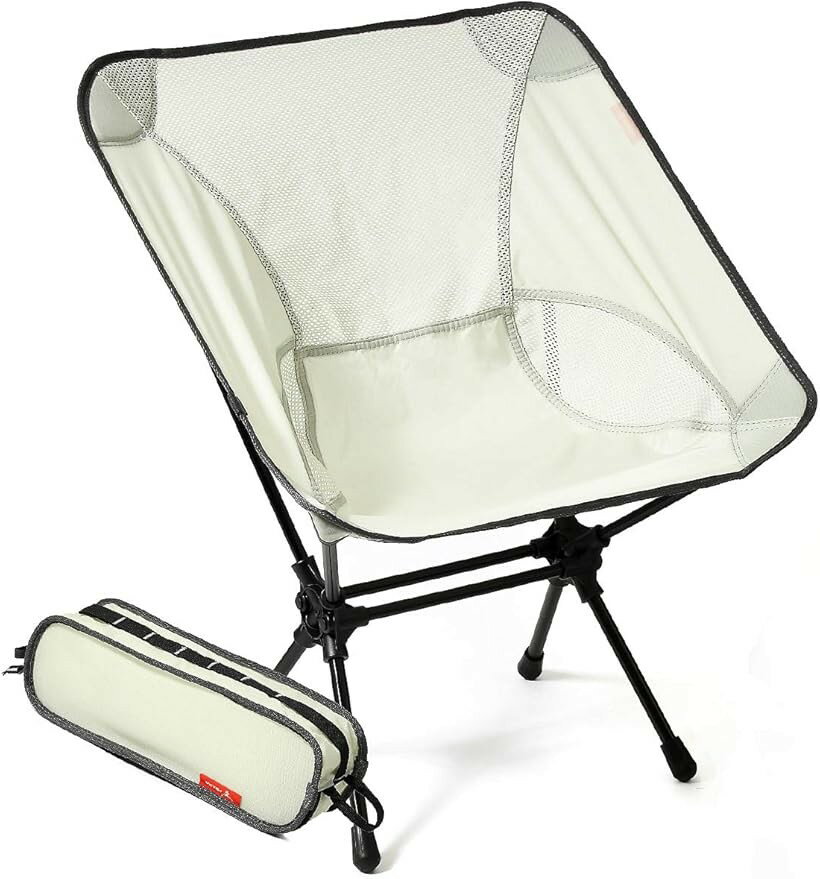 PLAHA アウトドアチェアー 折りたたみ コンパクト キャンピング 椅子 リクライニング 頑丈 耐荷重125kg P-01 white (white)