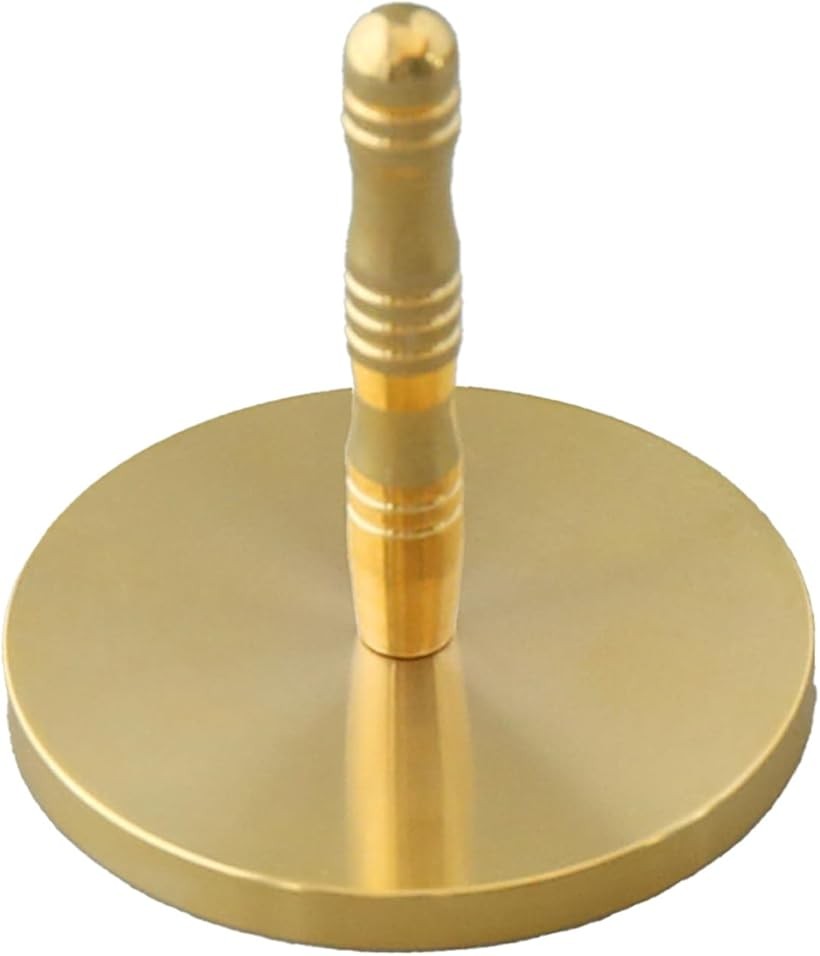 Buddhist Altar Ritual Articles - 灰押さえ 灰ならし 灰押え 仏壇 仏具 小さい 茶道具 香道具 真鍮 (ゴールド, 直径5cm)