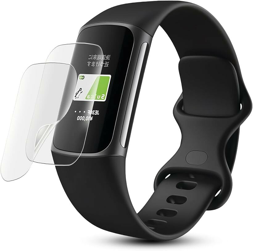 液晶保護に最適アンチグレア フィルム2枚セット Charge5 / Fitbit Charge6 専用 液晶保護フィルム 保護効果抜群 TPU素材使用、気泡・指紋防止 反射低減、スクラッチ防止、傷つきにくい 対応 (MJO-JAC-C039)