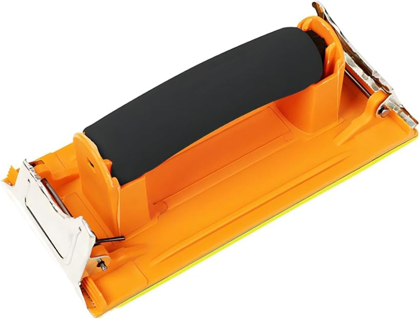 ハンドサンダー サンドペーパー ホルダー 紙ヤスリ セット やすりがけ 工具 木工 手持ち 研磨 (オレンジ)