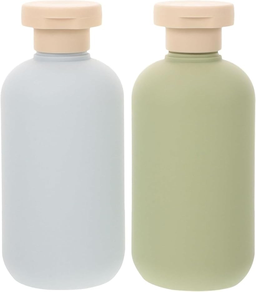 トラベルボトル 200ml 2本セット 詰め替えボトル シャンプーボトル 旅行用容器 液体小分け 漏れ防止 軽量 コンパクト 出張 ジム 旅行用品 (グリーン＋ブルー, 平均コード)