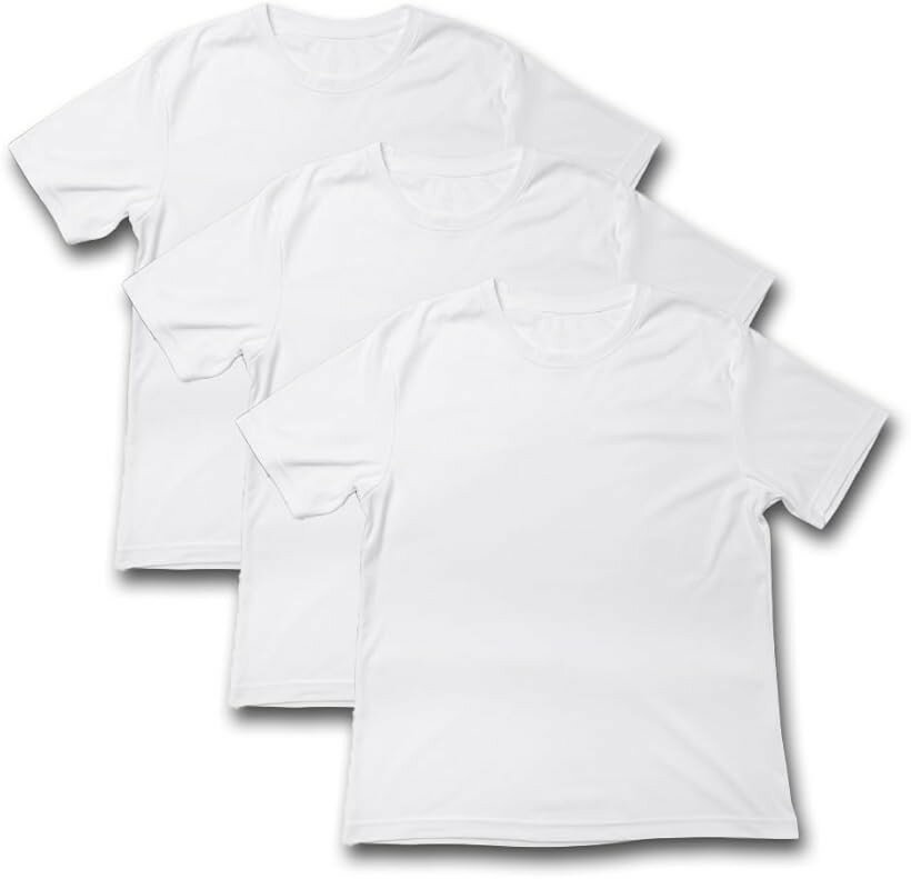 インナーシャツ メンズ 半袖Tシャツ やわらか肌触り 綿 100% クルーネック Vネック 3枚 セット 肌着 下着 アンダーウエア ホワイト 春夏秋冬 オールシーズン (ホワイト3枚セット/クルーネック, M)