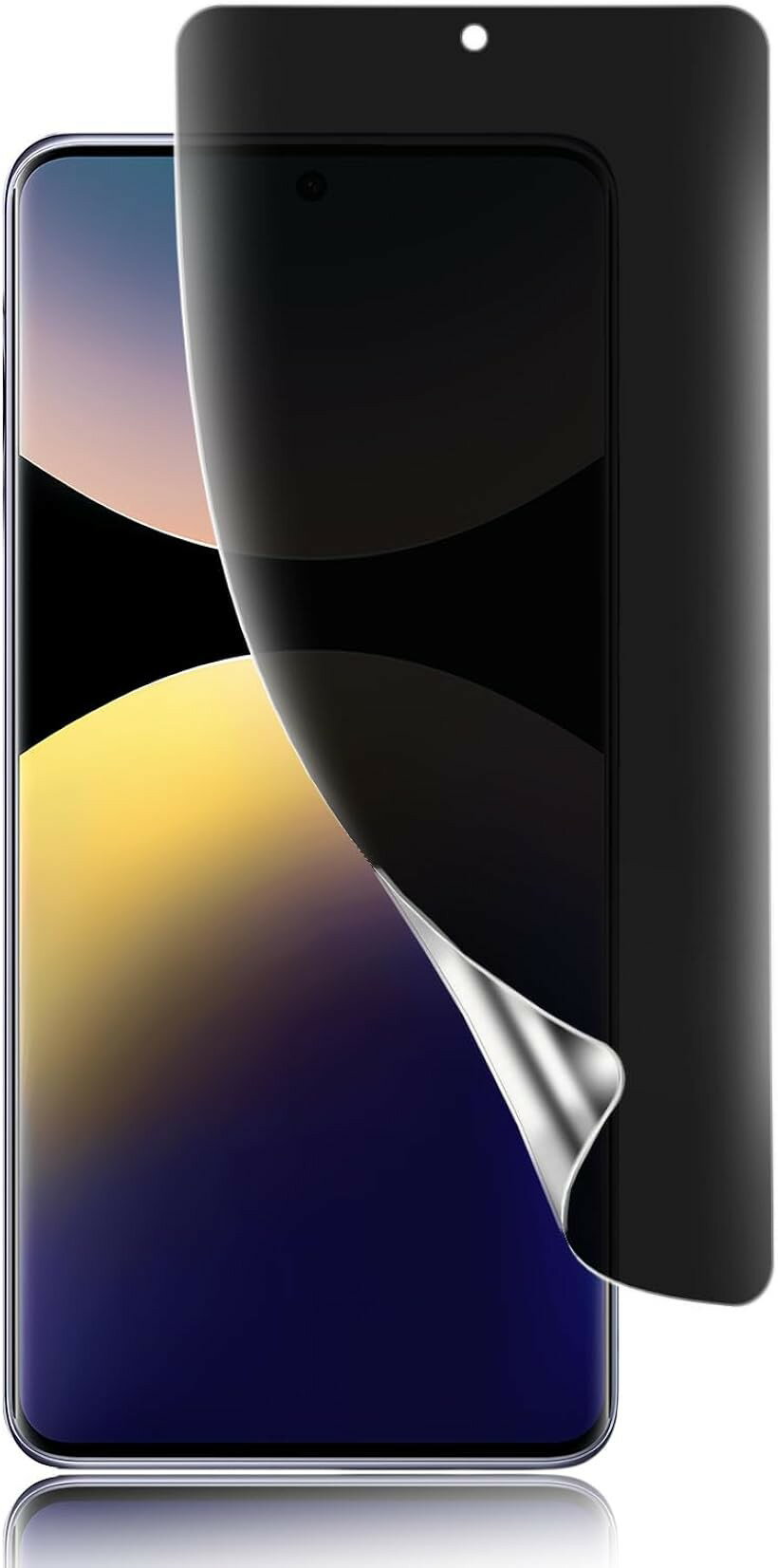 指紋認証対応 ・ ガイド枠付きRedmi Note 14 Pro 5G ガラスフィルム 覗き見防止  ...