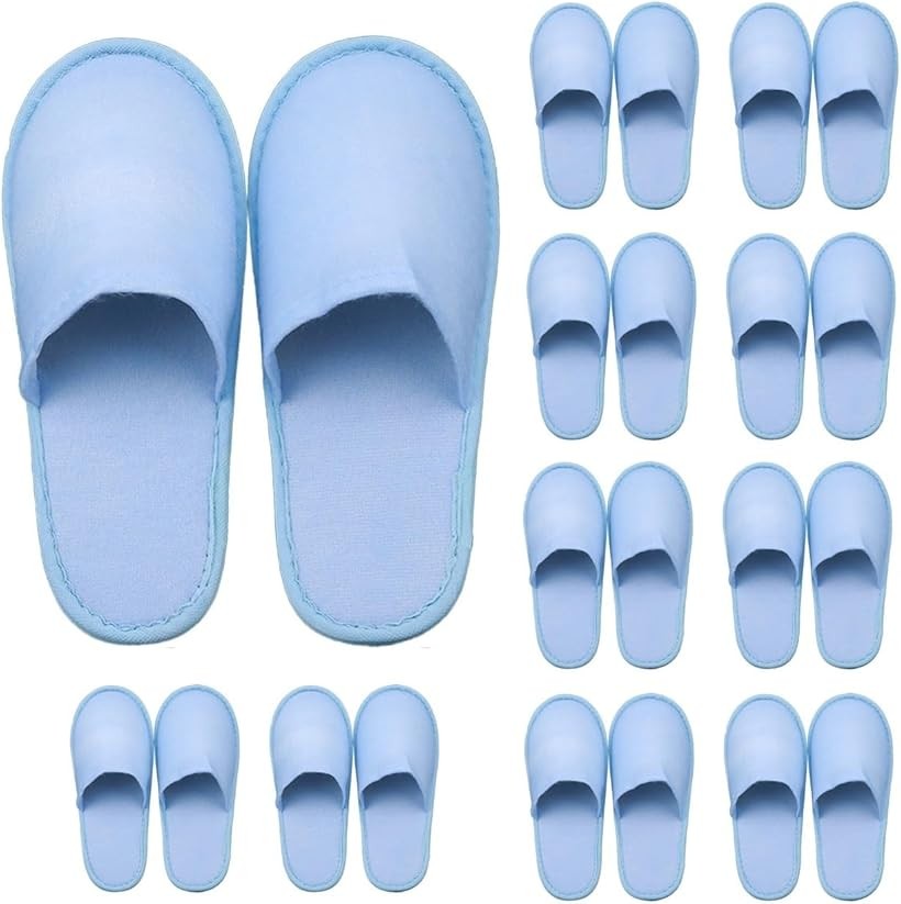 使い捨てスリッパ 10足セット 個包装 業務用 来客用 高級 ルームシューズ (ライトブルー（10足）, 28.5 cm)