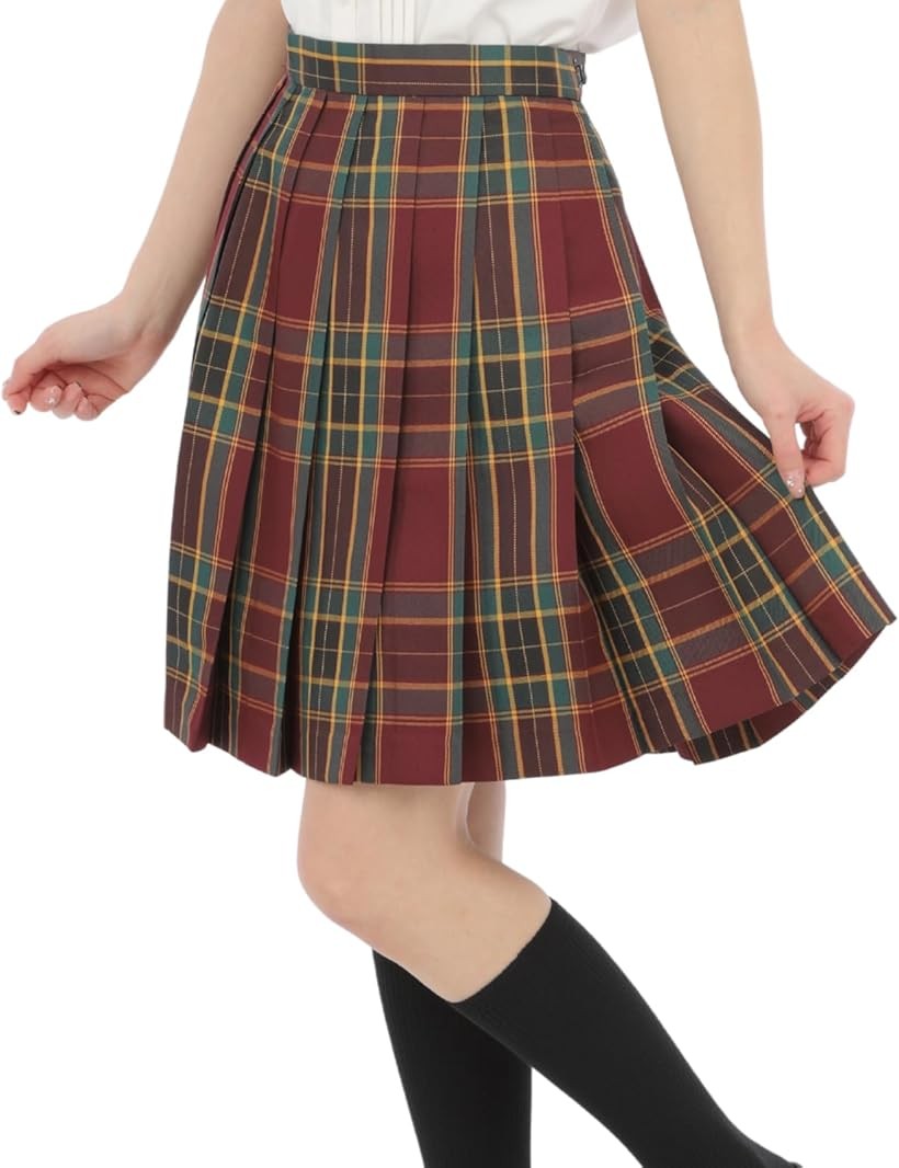 バリエーションコード : 2b401t4lg0商品コード2brh1s2kgh商品名プリーツスカート チェック柄 丈48cm 膝上 スクールスカート 制服 女子高生 e244ブランドEizaカラーマルーンサイズ等M女子高生の定番、チェック柄プリーツスカートです。折り目正しいプリーツラインとカラフルな格子柄が人気です。スカート丈は48cm。短すぎずに可愛く見せる長さです。（モデルの女性は身長150cmですので画像をご確認下さい。）放課後や外出時等、必要であれば折り曲げれば短くする事が出来ますね。ポケットもついており、ウエストはアジャスター付きでサイズ調整が可能です。厚手のポリエステル素材で長年お使い頂けますので制服の予備、気分を変えてコーディネート用にもお使い頂けます。又、卒業後に高校時代の気分を楽しむ方にもお勧めです。実用的かつカラフルなデザインも綺麗です。制服コーデはスクールセーターやネクタイ等で楽しめますが特に夏の時期はトップが半袖シャツとネクタイの小物等で限られてくるのでボトムス（スクールスカート）の柄を変えることでお洒落の幅が広がります。卒業後もカジュアルな着こなしやコスプレ、イベント等にもお使い頂けますよ。サイズ：S、M、L、XL / S：丈 48cm ウエスト 59～64cm / M：丈 48cm ウエスト 62～67cm / L：丈 48cm ウエスト 66～71cm / XL：丈 48cm ウエスト 70～75cm サイドポケットあり。ウエストはアジェスター調整可能。内側にファスナーあり。プリーツを保つためにスカートに横糸が入っておりますのでハサミで切って抜いてください。長持ちさせる為に・洗濯：手洗い推奨 ・乾燥方法：日陰でつり干し（乾燥機は不可） ・アイロン：テカリ防止の為あて布をして中温度にて。素材:100% ポリエステル※ 他ネットショップでも併売しているため、ご注文後に在庫切れとなる場合があります。予めご了承ください。※ 品薄または希少等の理由により、参考価格よりも高い価格で販売されている場合があります。ご注文の際には必ず販売価格をご確認ください。※ 沖縄県、離島または一部地域の場合、別途送料の負担をお願いする場合があります。予めご了承ください。※ お使いのモニタにより写真の色が実際の商品の色と異なる場合や、イメージに差異が生じることがあります。予めご了承ください。※ 商品の詳細（カラー・数量・サイズ 等）については、ページ内の商品説明をご確認のうえ、ご注文ください。※ モバイル版・スマホ版ページでは、お使いの端末によっては一部の情報が表示されないことがあります。すべての記載情報をご確認するには、PC版ページをご覧ください。e244