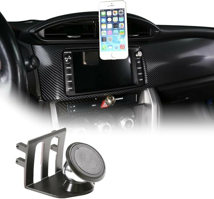 トヨタ 86/スバル BRZ 2012年～2020年に対応 車載スマホホルダー マグネット スマホ車載ホルダー スマートフォンホルダー スマホスタンド 携帯ホルダー 超強磁力 全機種対応 カー用品 (ブラック, マグネットタイプ)