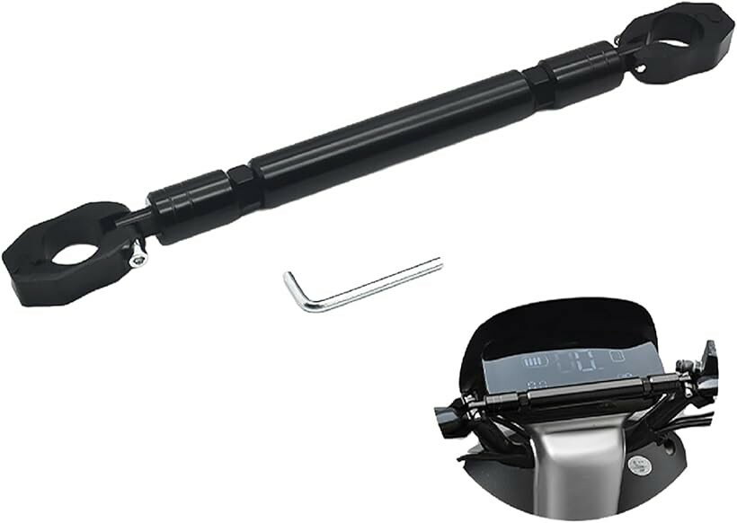 バイク ハンドルブレース ハンドルバー アルミ 合金 取り付け径 22mm 汎用 Vストローム250 PCX CT ハンターカブ CT125 (ブラック)