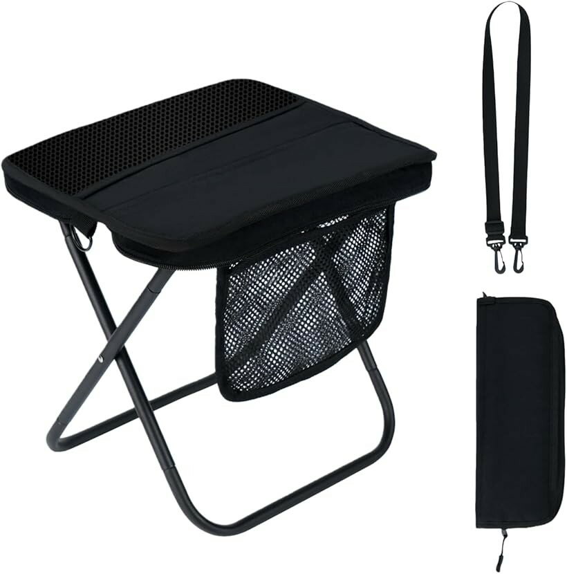 Chairs, Tables, Sheets - 折りたたみ椅子 軽量 持ち運び アウトドアチェア1秒で座れる・耐荷重150kg認定折り畳み椅子 コンパクト 収納簡単 運動会 お釣り バーベキュー (ブラック, 小)