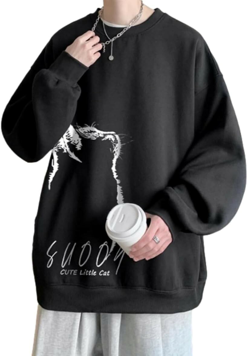 バリエーションコード : 2br2gc924x商品コード2br2p5d5ol商品名トレーナー メンズ 長袖 パーカー 猫 プリント ゆったり プルオーバー クルーネック おしゃれ 大きいサイズ 大人 お洒落ブランドLopisカラーブラックサイズ等M「特徴」快適に着れるビックシルエット仕様と猫ちゃんがプリントされたゆるさがありつつお洒落なデザインが特徴です。また肌触りの良い素材を採用しているため着心地も抜群です。「着回し力抜群のトレーナー」冬にジャケット、ダウン等の上着と合わせることができるのはもちろん、秋や春にはこの1枚でおしゃれを楽しむことができます。「様々なシーンで大活躍。」普段のお出かけやお散歩などで使うことができるのはもちろん、運動や旅行などのシーンでも大活躍するトレーナーです。「7カラー＋5サイズのバリエーション」ホワイト、ブラック、ネイビー、グレー、レッド、グリーン、ベージュのシンプルで使いやすい7種類のカラーを楽しむことができます。また、サイズはM～3XLまで幅広くご用意しています。「サイズ」「M」着丈65 / 身幅55 / 肩幅52.5 / 袖丈53.5・「L」着丈67 / 身幅57 / 肩幅55 / 袖丈55・「XL」着丈69.5 / 身幅59.5 / 肩幅58 / 袖丈58・「2XL」着丈71 / 身幅61 / 肩幅59 / 袖丈60・「3XL」着丈73 / 身幅62.5 / 肩幅62.5 / 袖丈60 ＊サイズに多少の誤差がある場合がございます。素材構成：100% ポリエステル※ 他ネットショップでも併売しているため、ご注文後に在庫切れとなる場合があります。予めご了承ください。※ 品薄または希少等の理由により、参考価格よりも高い価格で販売されている場合があります。ご注文の際には必ず販売価格をご確認ください。※ 沖縄県、離島または一部地域の場合、別途送料の負担をお願いする場合があります。予めご了承ください。※ お使いのモニタにより写真の色が実際の商品の色と異なる場合や、イメージに差異が生じることがあります。予めご了承ください。※ 商品の詳細（カラー・数量・サイズ 等）については、ページ内の商品説明をご確認のうえ、ご注文ください。※ モバイル版・スマホ版ページでは、お使いの端末によっては一部の情報が表示されないことがあります。すべての記載情報をご確認するには、PC版ページをご覧ください。