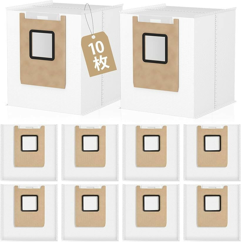 互換品 Eufy e25用 ダストバッグ 10枚入り Omni C28 / 3-in-1 E20交換部品 ロボット掃除機交換用 紙パック (ホワイト)