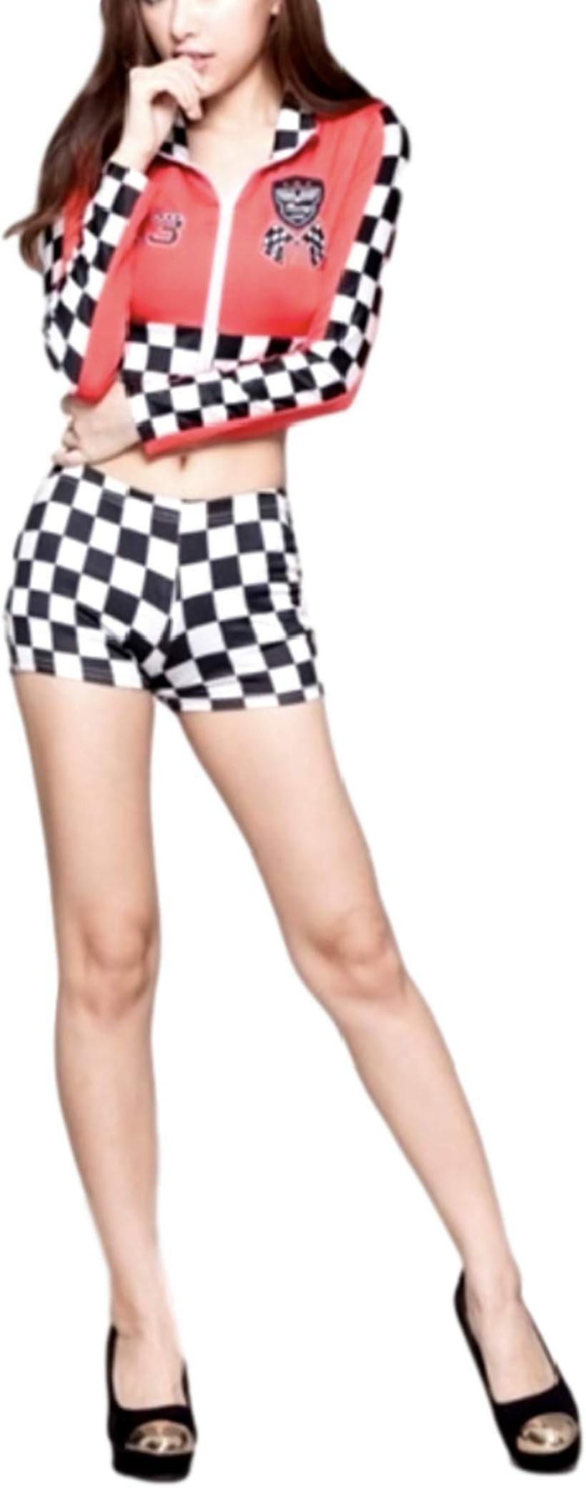 Student Clothes - レースクイーン コスプレ ボディコン コスチューム セクシー 衣装 仮装 レディース レッド (レッド, Free Size)
