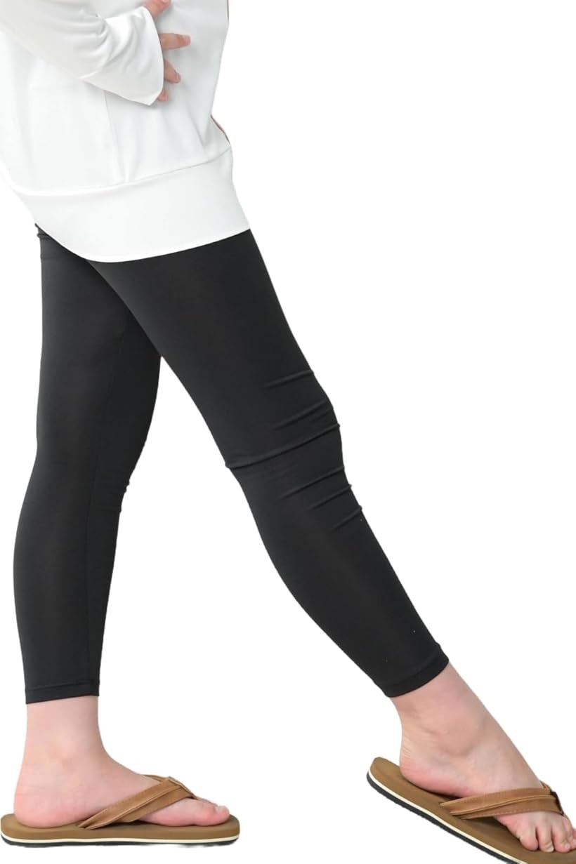 Spats - ラッシュガード キッズ レギンス 水着 接触冷感 Q-MAX UPF50+ UVカット 夏 タイツ パンツ 軽量 速乾 暑さ対策グッズ (ブラック / 938, 150-160)