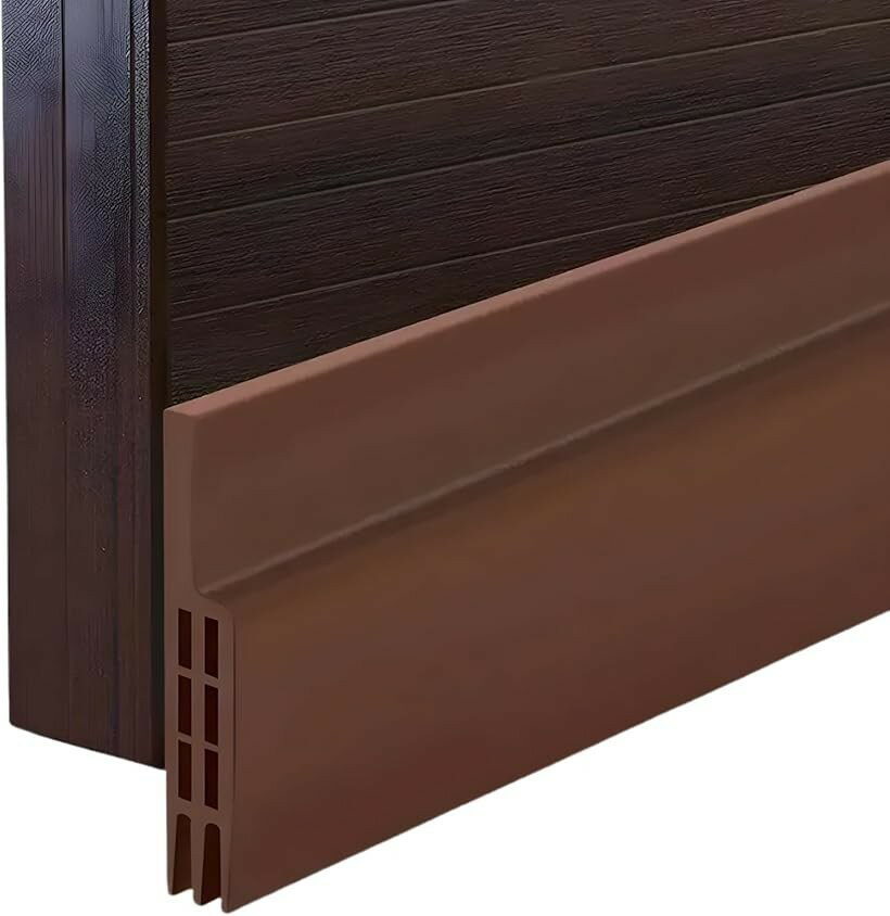 隙間テープ ドア下 防風 防寒 防音 虫除け 玄関 すきま風対策 100cmx5cm (ブラウン)（楽天・ホリック）