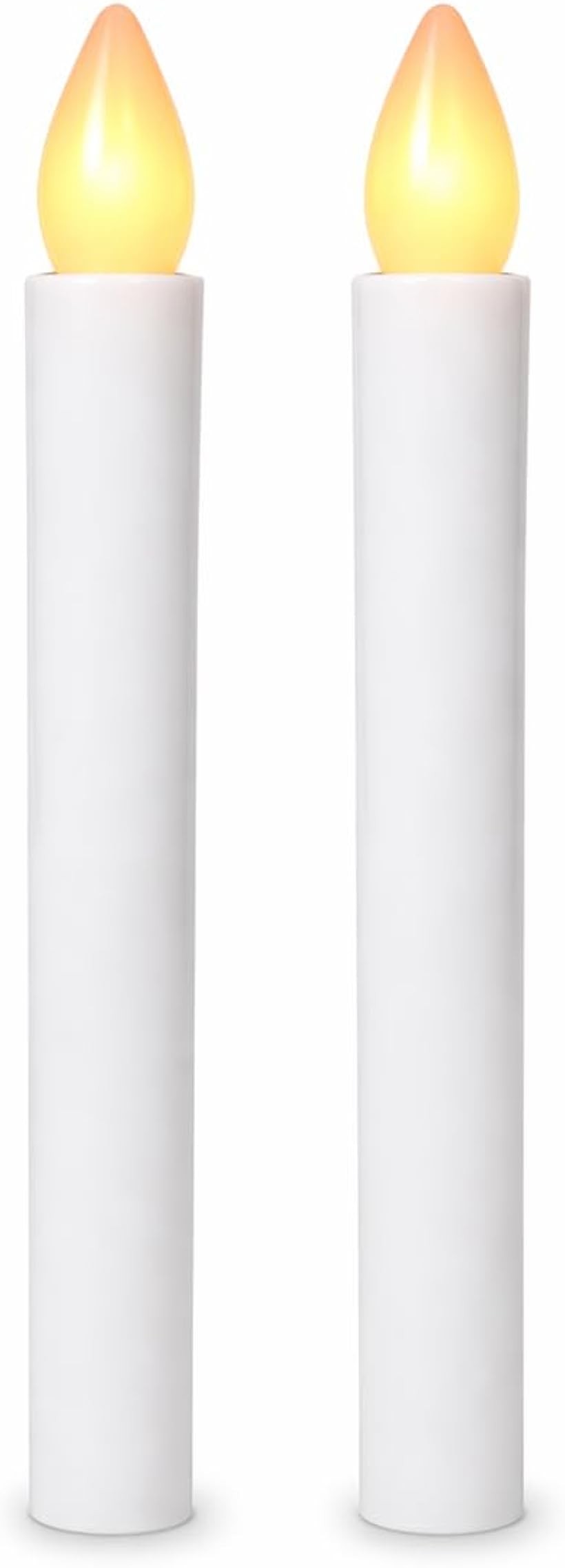 LEDろうそく 電池式 仏壇用 電気ろうそく 安全 仏具 キャンドルライト 2本セット (ホワイト, ミディアム)