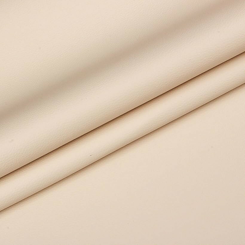 合皮 フェイクレザー 生地 幅160cmx3m ノリなし 薄手 PVC 無地 DIY ベッドキット 椅子 張替え (アイボリー, 3メートル)