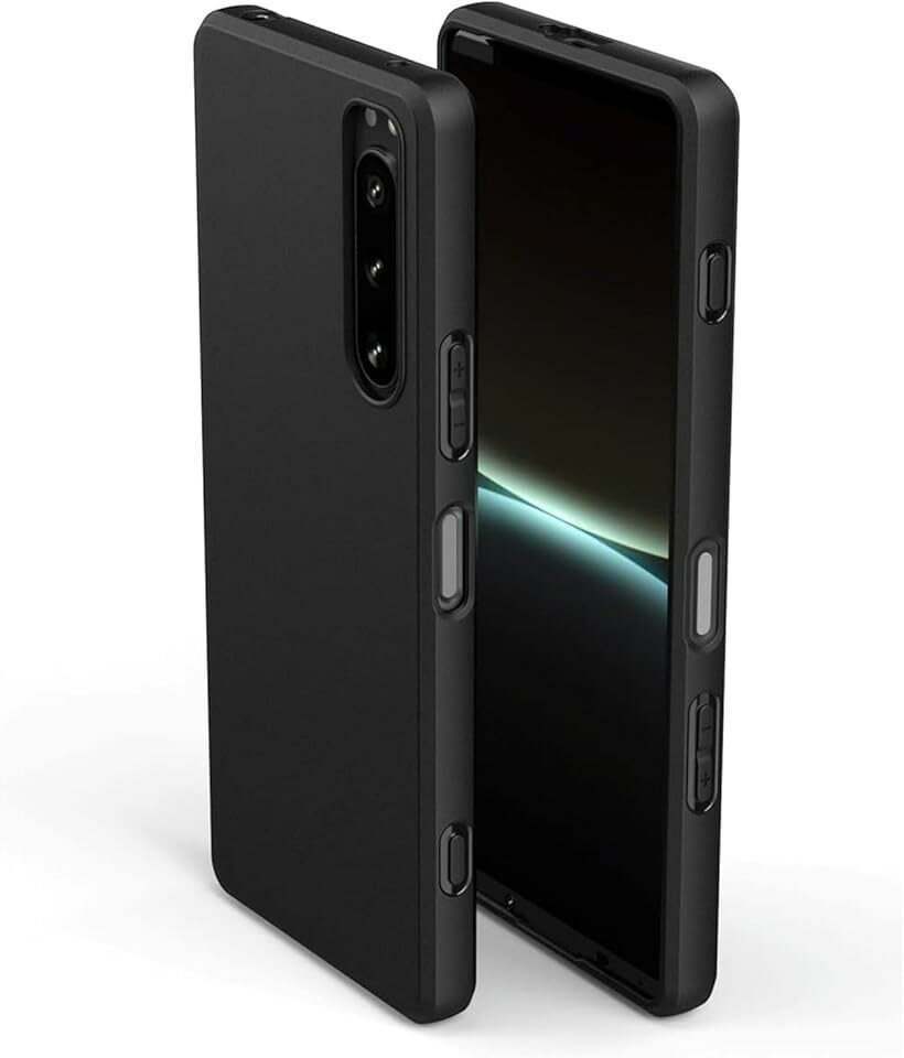 SONY Xperia 5 IV PDX-224 ケース ブラック 用の保護ケース TPU 傷防止 軽量 柔軟 薄型 耐衝撃 携帯便利 全面保護 SO-54C SOG09 スマホ マットブラック (OQW-HY-348)