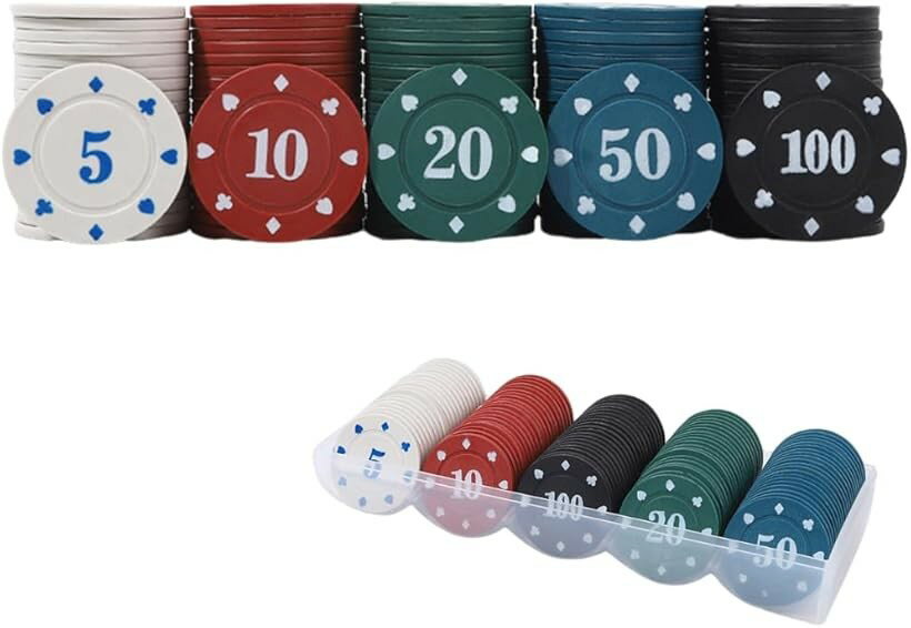 カジノチップ ポーカーチップ 数字 ケース付き おもちゃ 100枚セット