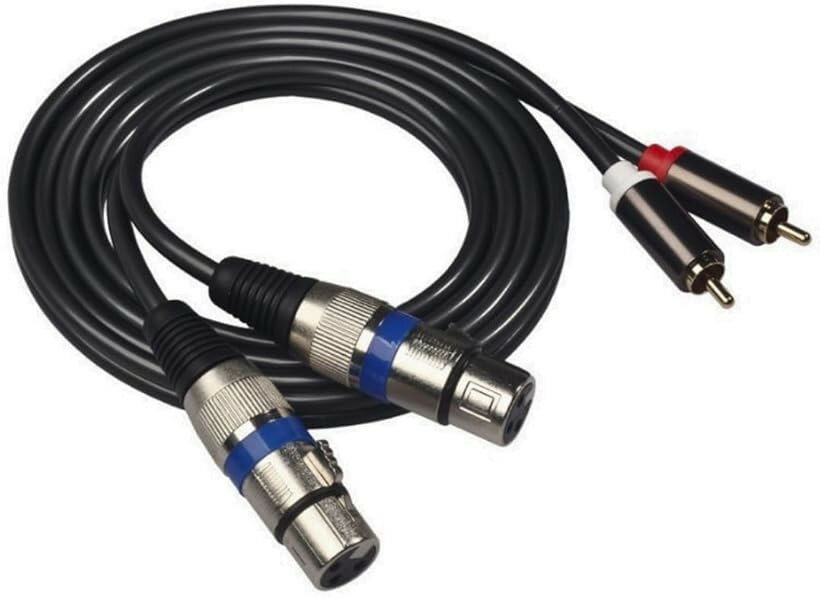 XLR ケーブル RCA対応 変換ケーブル キャノン端子 赤白音声用 メス (長さ3M)